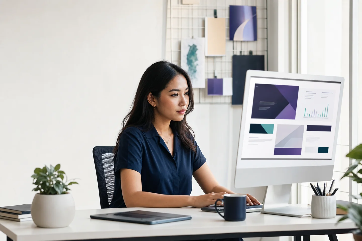 Filipina web designer building a polished business website