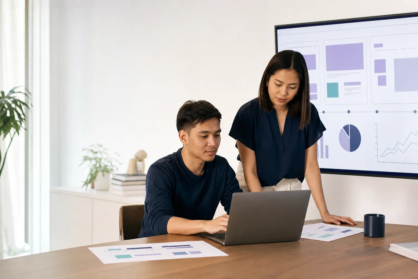 Digital team reviewing and improving a client website